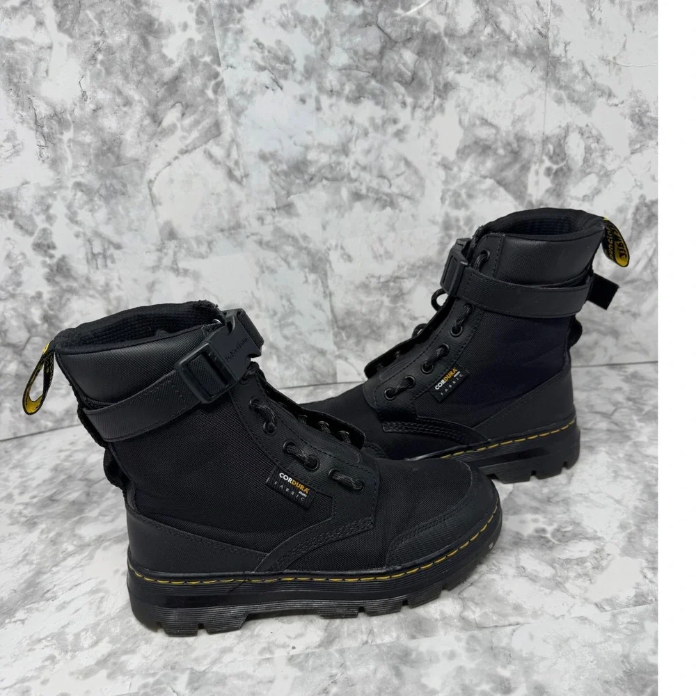 Dr. Martens Combs Tech 🖤II Cordura Black Utility Boots Zip Front Tactical‎